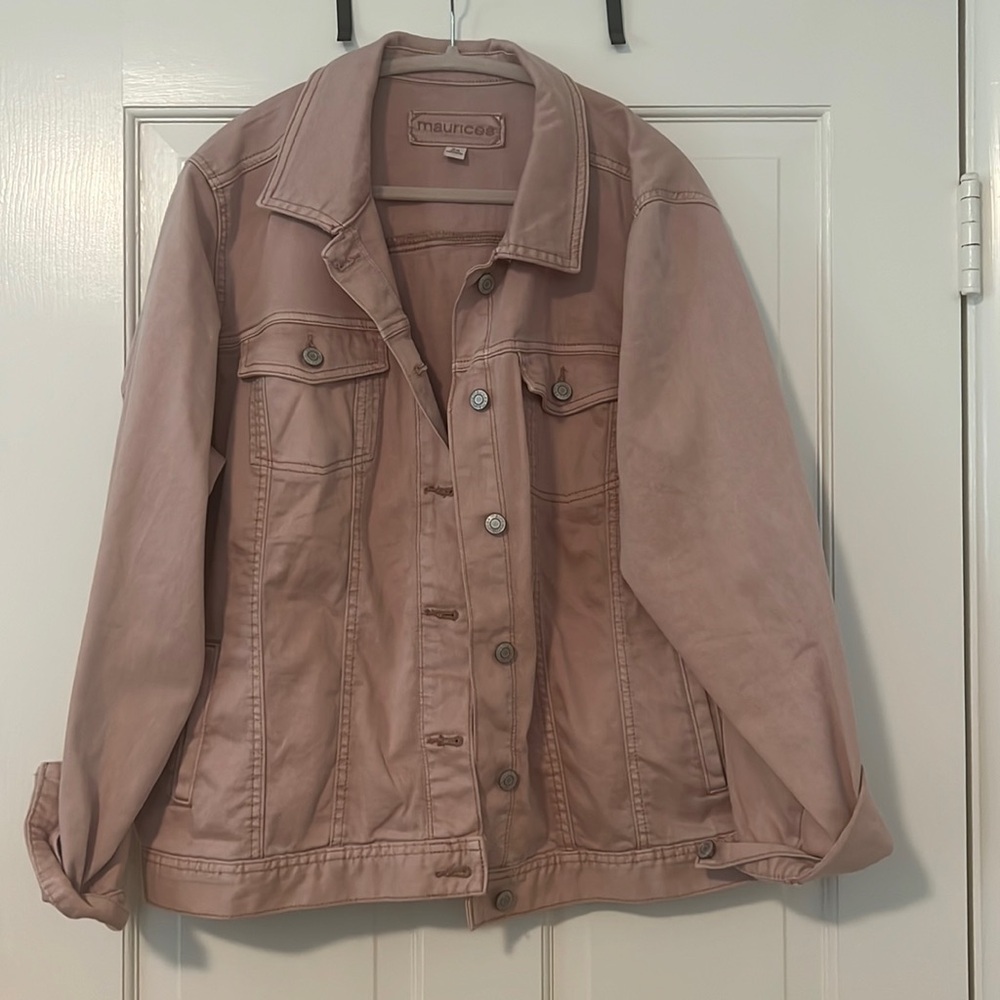 Dusty pink denim jacket